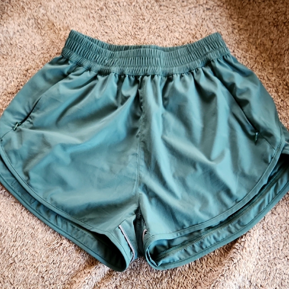 P'tula Forest Green Athletic Running Shorts